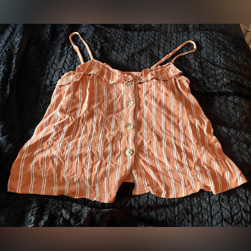 Universal Thread Rust and White Striped Tank Top